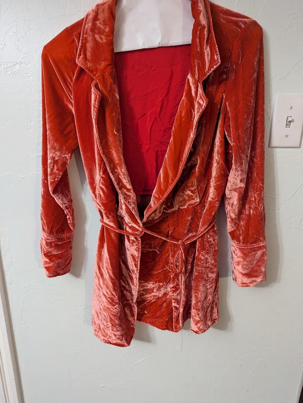 Free People Velvet Wrap Robe in Burnt Orange
